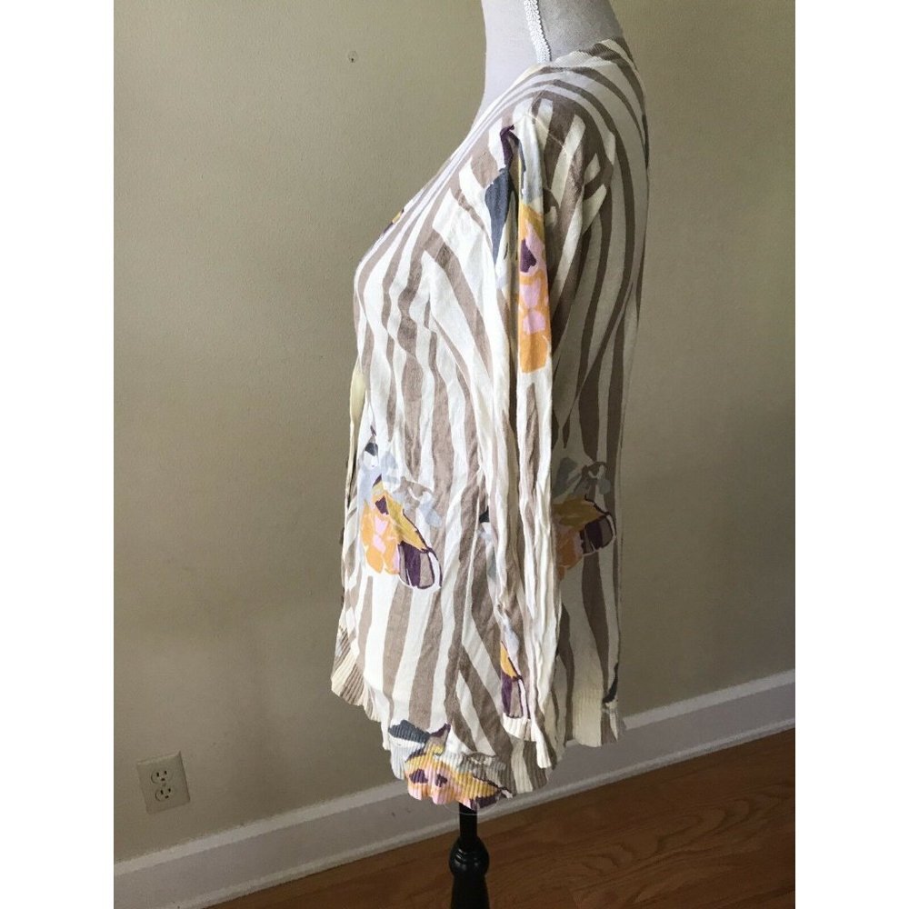 Anthropologie Sparrow Floral Rendering Striped - Picture 6 of 9